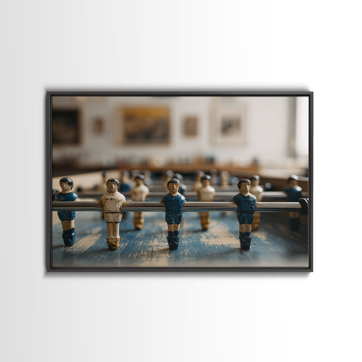 Foosball Player Figures Framed Canvas Print, Game Room Art, African American Art, Game Room Decor, Play, Kids Room Wall Art, GRA-3x2-13