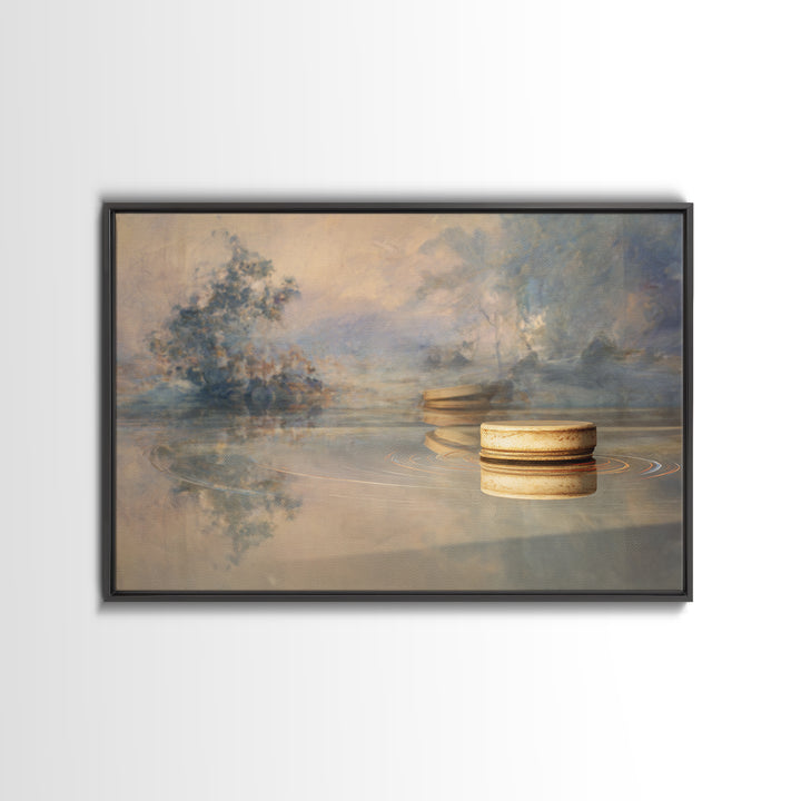 Air Hockey Puck Canvas Print, Game Room Art, New Home Gift, Game Room Decor, Oil Painting, Play, Pop Art, Playroom Wall Decor, GRA-3x2-22