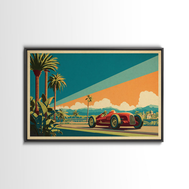 Retro Racing Car Game Poster Without Text Framed Canvas Print, Game Room Art, Living Room Art, Game Room Decor, Fine Art, Play, GRA-3x2-40