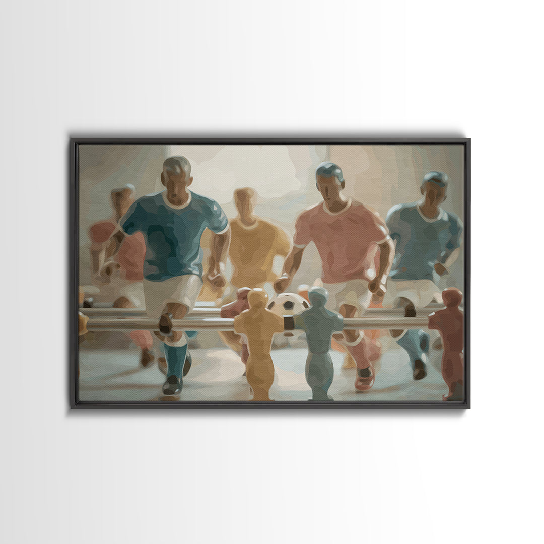 Foosball Player Figures Canvas Print, Game Room Art, Pop Art, Game Room Decor, Oil Painting, Play, Fine Art Print, GRA-3x2-61
