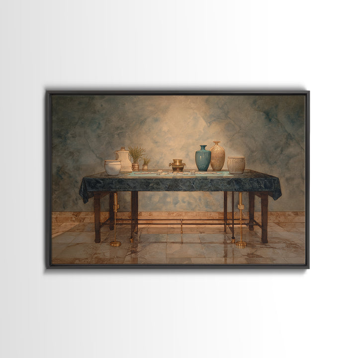 Blackjack Table Still Life Without Words Framed Canvas Print, Game Room Art, Art Print, Game Room Decor, Fine Art, Play, GRA-3x2-96