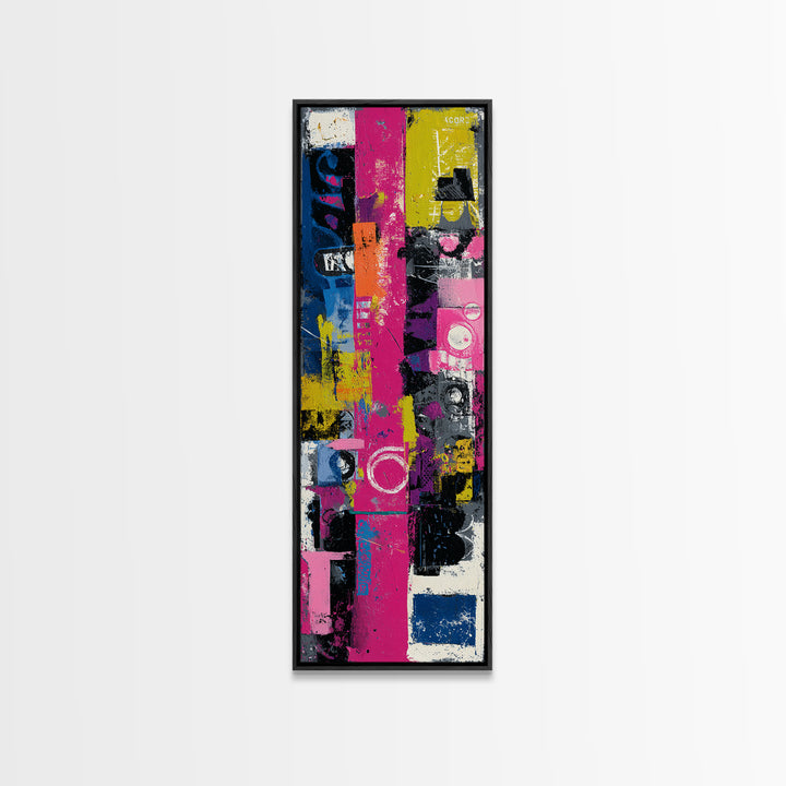 Boombox and Cassette Tape Framed Canvas Print, Graffiti Art, Fine Art Print, Living Room Decor, Fine Art, Street, Wall Decor, GRF-1x3-50