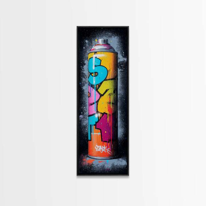 Spray Can Still Life Framed Canvas Print, Graffiti Art, Bedroom Decor, Living Room Decor, Fine Art, Street, Gallery Decor, GRF-1x3-64