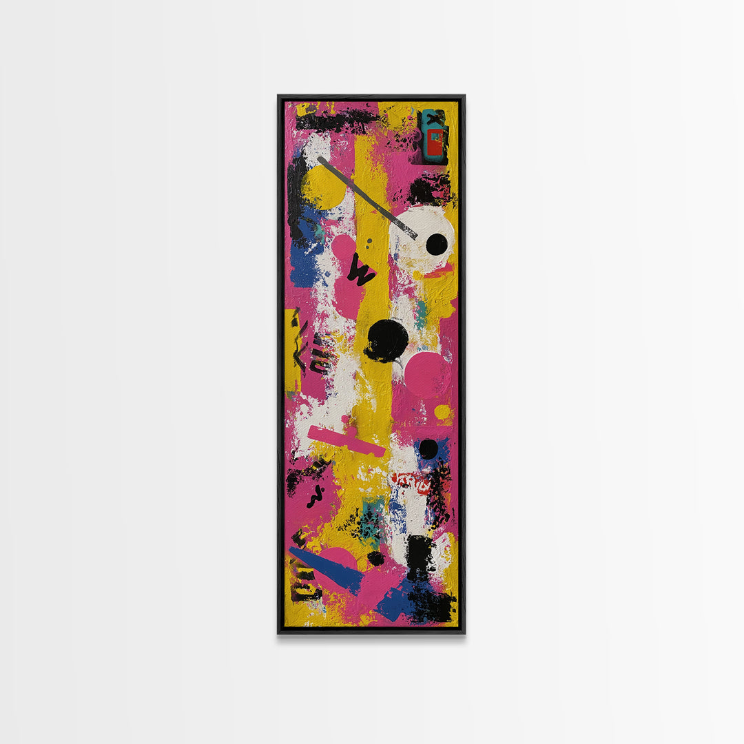 Bright Skateboard Ramp Color Fields Framed Canvas Print, Graffiti Art, Canvas Art, Living Room Decor, Fine Art, Street, GRF-1x3-84