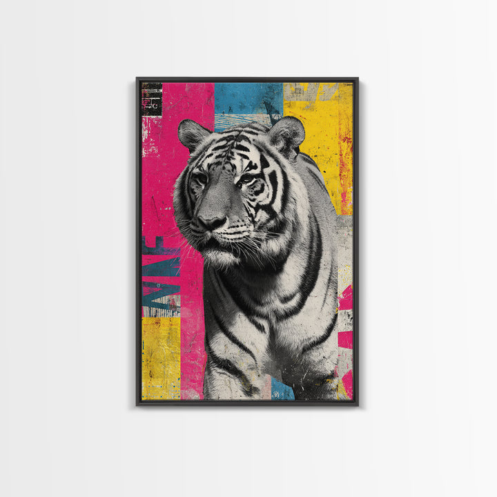 Urban Tiger Portrait Canvas Print, Graffiti Art, Canvas, Living Room Decor, Fine Art, Street, Abstract Wall Art, 3d Wall Art, GRF-2x3-35