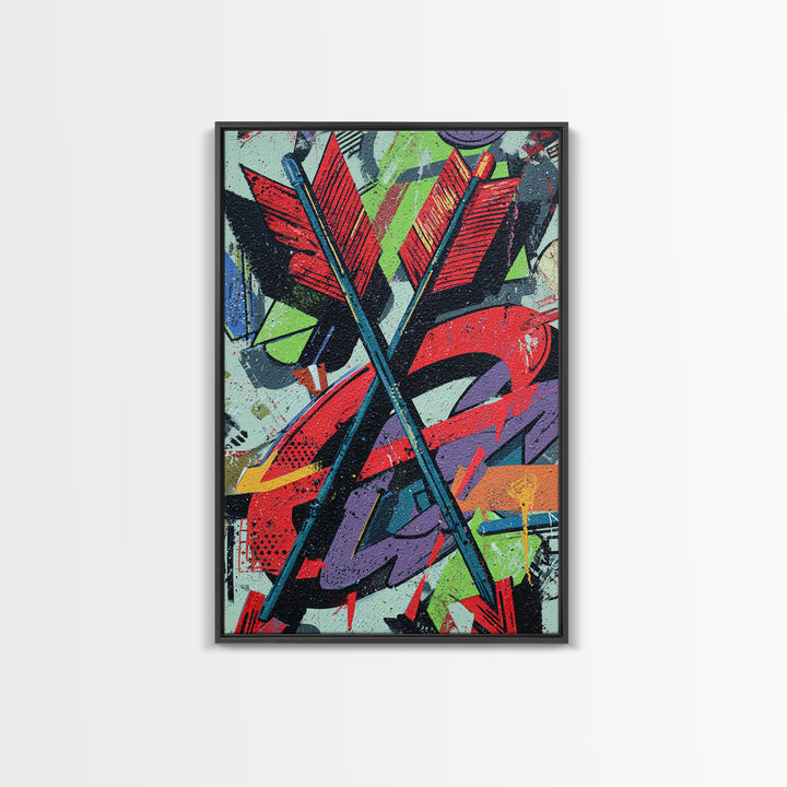 Wildstyle Arrows and Loops as Abstraction Canvas Print, Graffiti Art, Canvas Art, Living Room Decor, Fine Art, Street, GRF-2x3-71