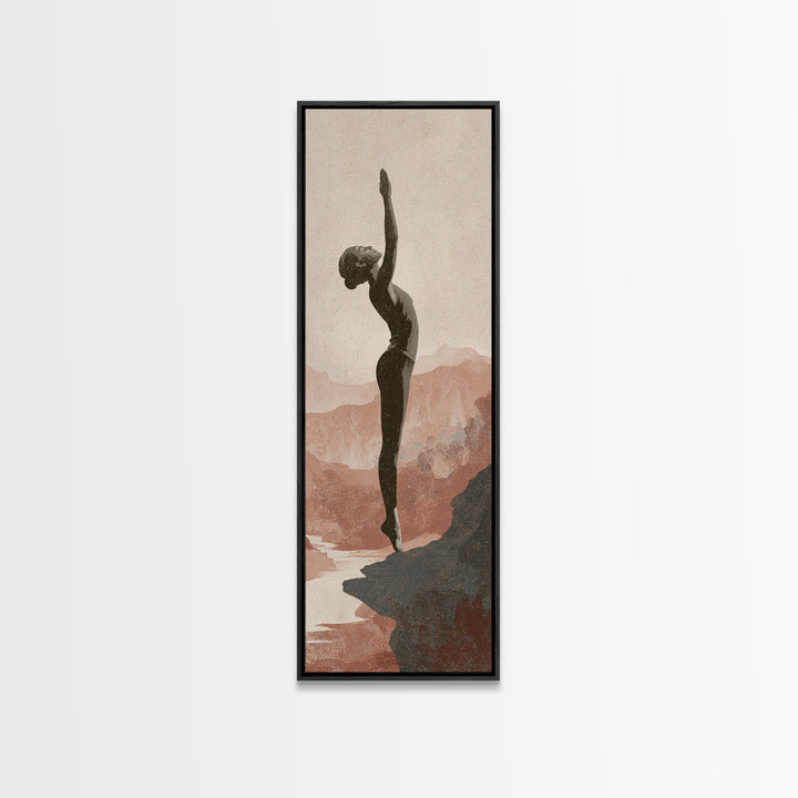 Runner on Mountain Ridge at Sunrise Canvas Print, Gym Art, Canvas Print, Gym Decor, Fine Art, Strength, Modern Home Decor, GYM-1x3-48