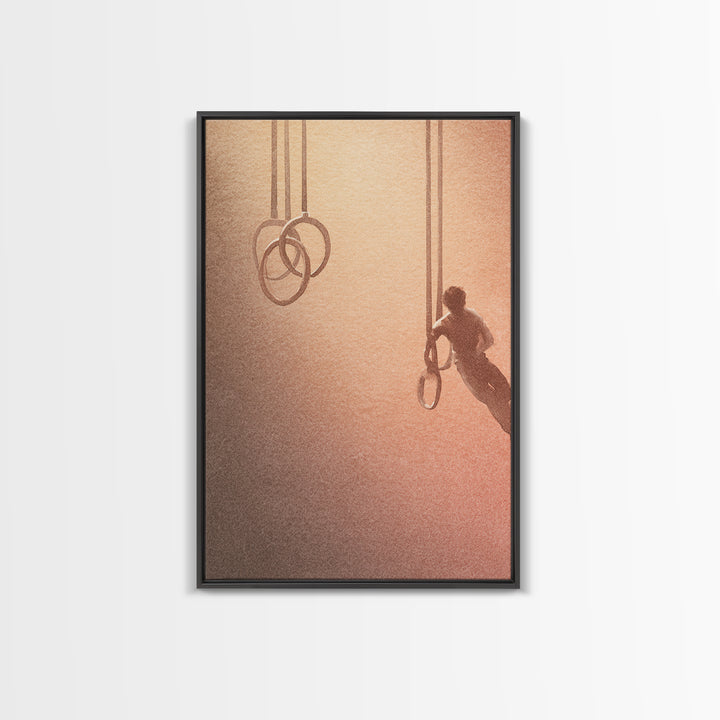 Gymnast Rings Athlete Canvas Print, Gym Art, Canvas Wall Art, Gym Decor, Fine Art, Strength, Cool Posters, Sports Poster, GYM-2x3-23