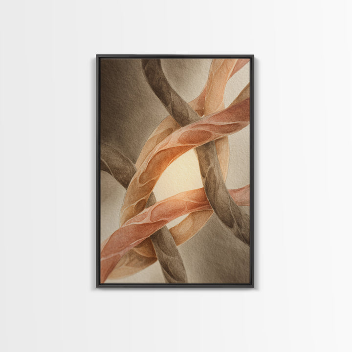 Cross Training Rope Wave Abstraction Framed Canvas Print, Gym Art, Minimalist Decor, Gym Decor, Abstract Art, Strength, GYM-2x3-4