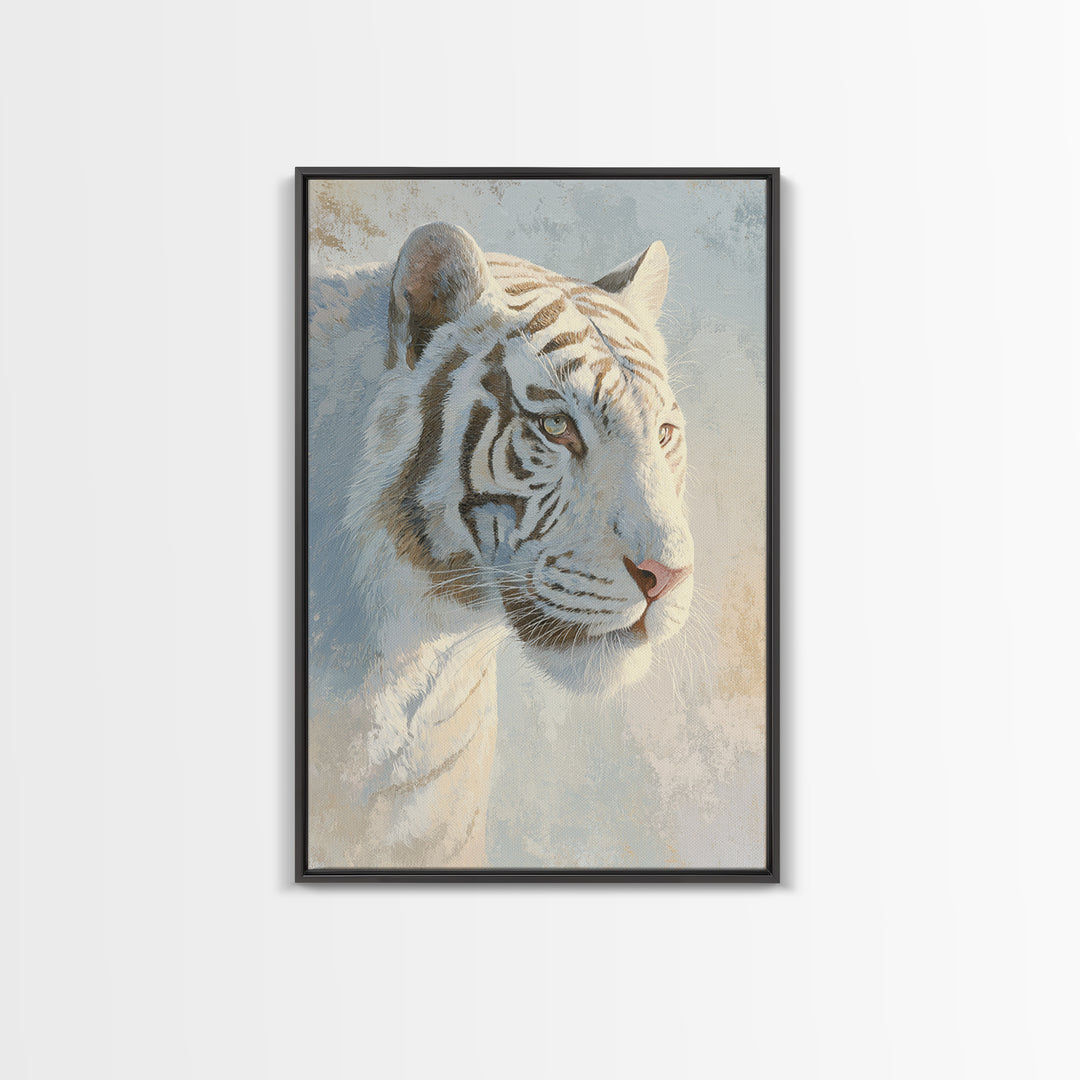 Tiger Representing Strength and Focus Framed Canvas Print, Gym Art, Sports Poster, Gym Decor, Fine Art, Strength, Neutral Decor, GYM-2x3-97