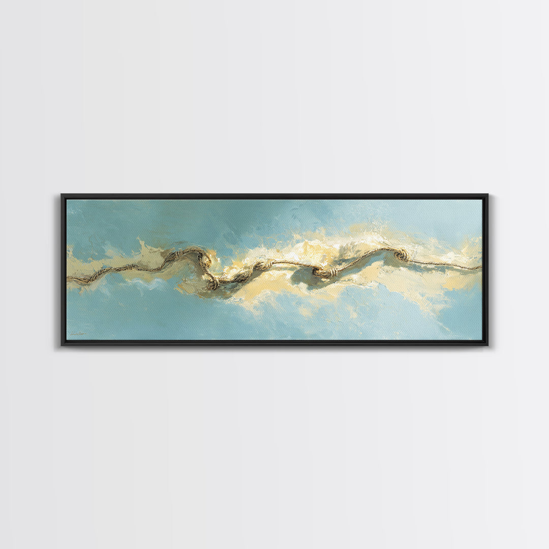 Cross Training Rope Wave Abstraction Framed Canvas Print, Gym Art, Gym Decor, Abstract Art, Strength, Luxury Decor, Art Print, GYM-3x1-12
