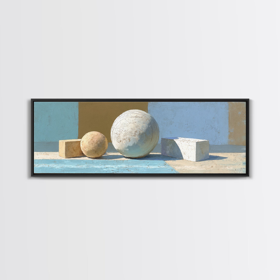Medicine Ball and Chalk Still Life Framed Canvas Print, Gym Art, Gallery Decor, Gym Decor, Fine Art, Strength, Wall Art, GYM-3x1-15