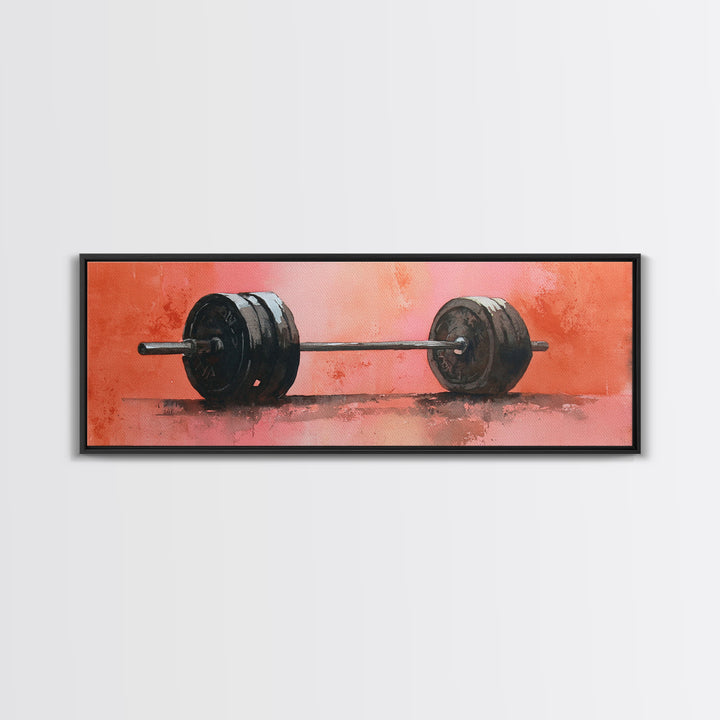 Barbell and Plates Canvas Print, Gym Art, Sports Poster, Gym Decor, Strength, Neutral Decor, Modern Decor, Fine Art Print, GYM-3x1-42