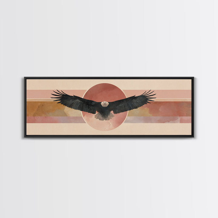 Eagle Soaring as Motivation Symbol Canvas Print, Gym Art, Wall Art, Gym Decor, Oil Painting, Strength, Man Cave Decor, GYM-3x1-88