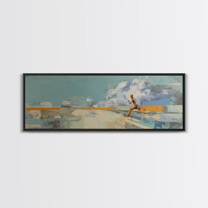 Sprinter Exploding from Starting Blocks Canvas Print, Gym Art, Canvas Wall Art, Gym Decor, Fine Art, Strength, Cool Posters, GYM-3x1-91