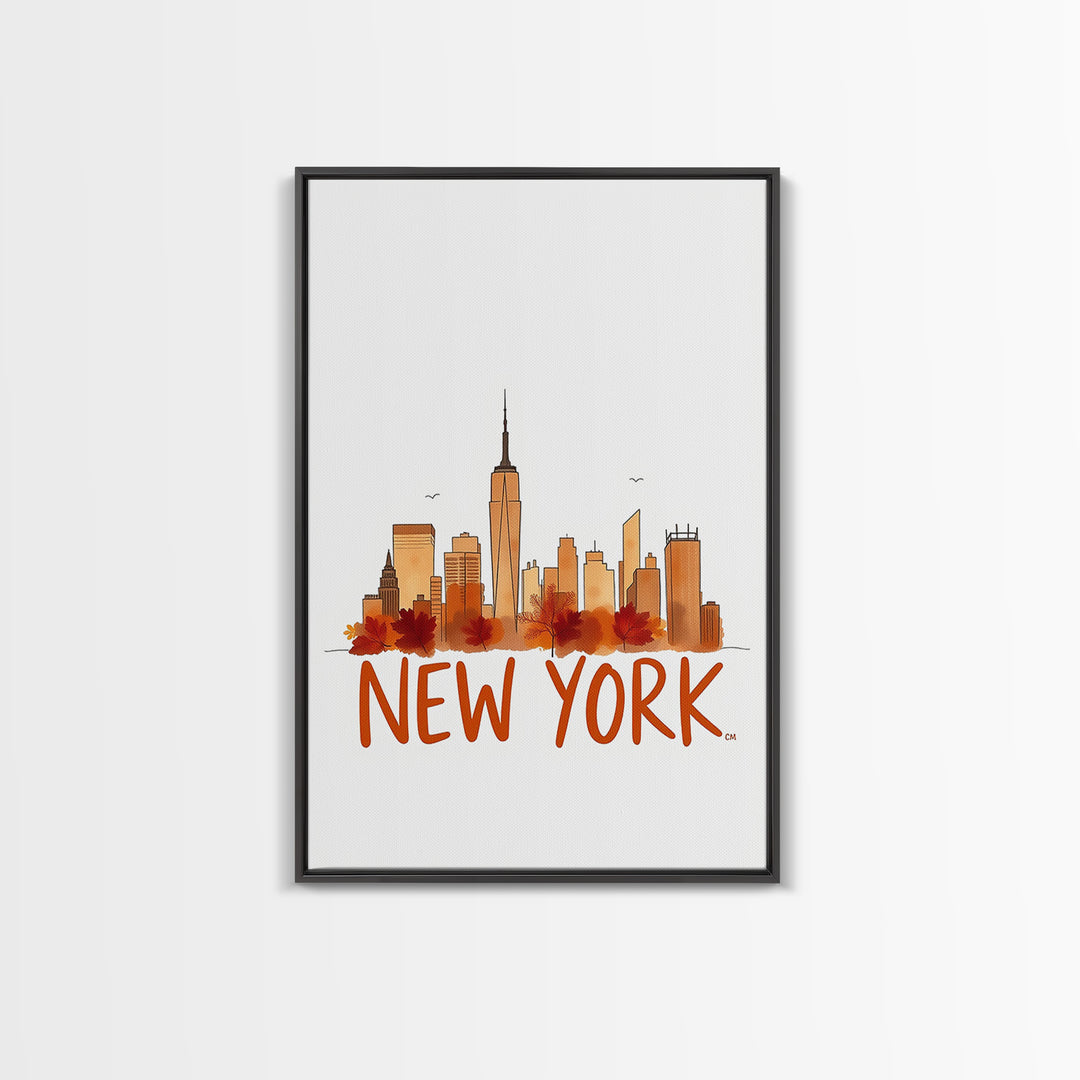 New York Travel Poster, Canvas Print, Illustrated City Wall Art, New York Poster Print, City Travel Prints, Gift For Travelers