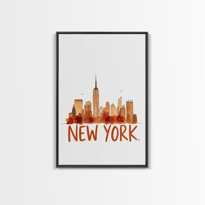 New York Travel Poster, Canvas Print, Illustrated City Wall Art, New York Poster Print, City Travel Prints, Gift For Travelers