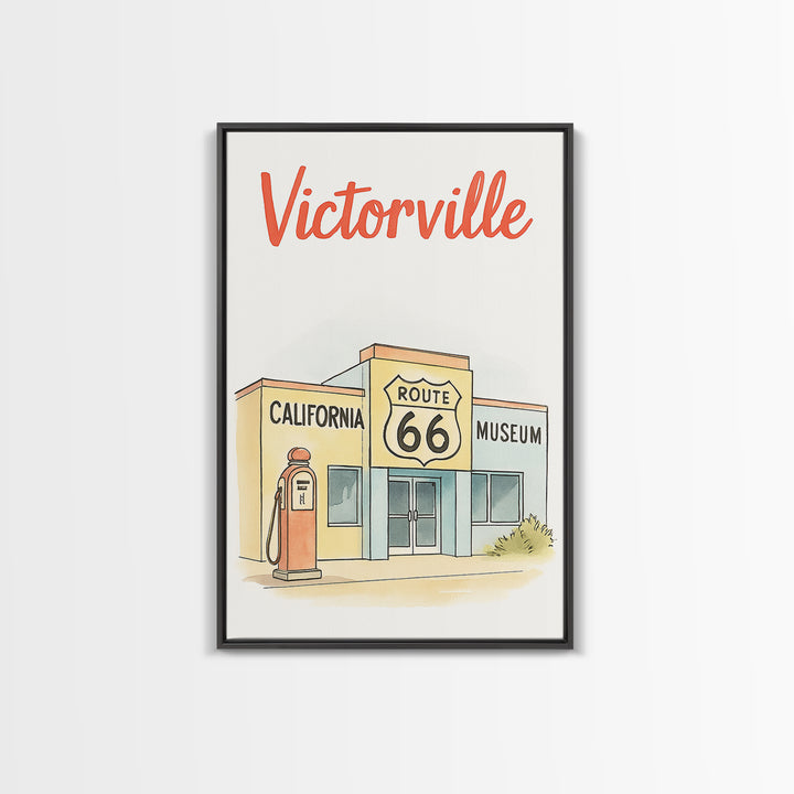 Victorville Travel Poster, Canvas Print, Hand Drawn Watercolor Art, Victorville Wall Art, Travel Poster Art, City Art Print, Wall Art