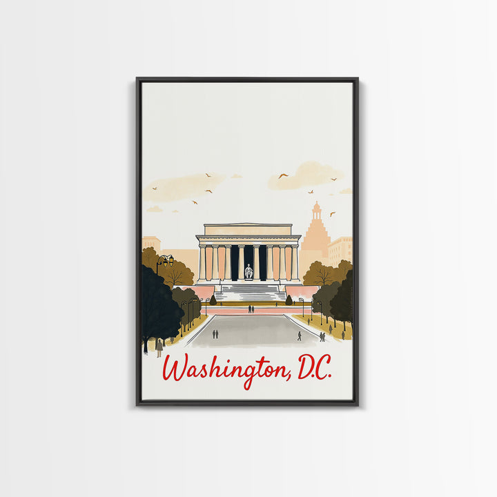 Washington Travel Poster, Canvas Print, Watercolor Skyline Art Art, Washington Travel Art, Travel Art Print, Travel Wall Art, City Art Print