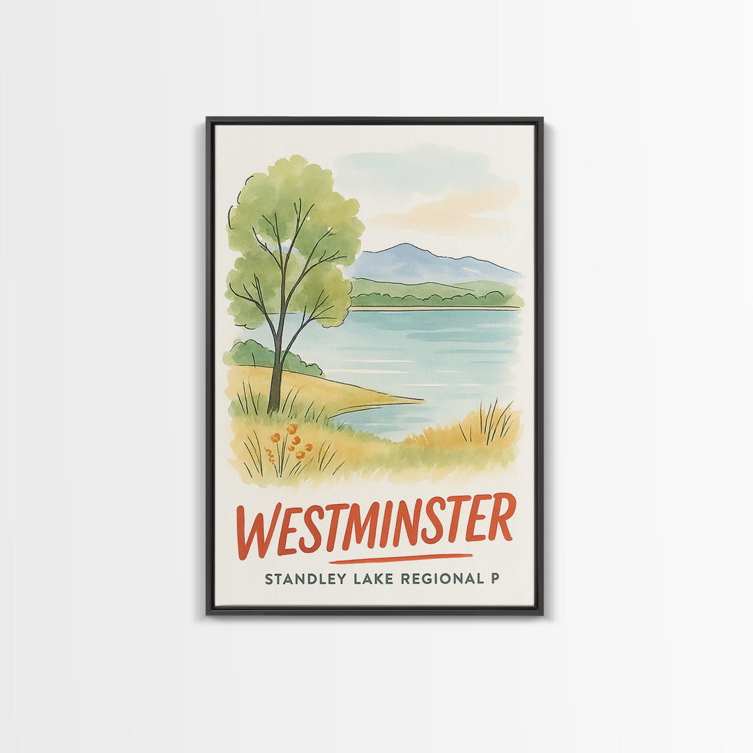 Westminster Travel Poster, Canvas Print, Illustrated City Wall Art, Westminster Wall Art, Modern Wall Decor, Retro Travel Print
