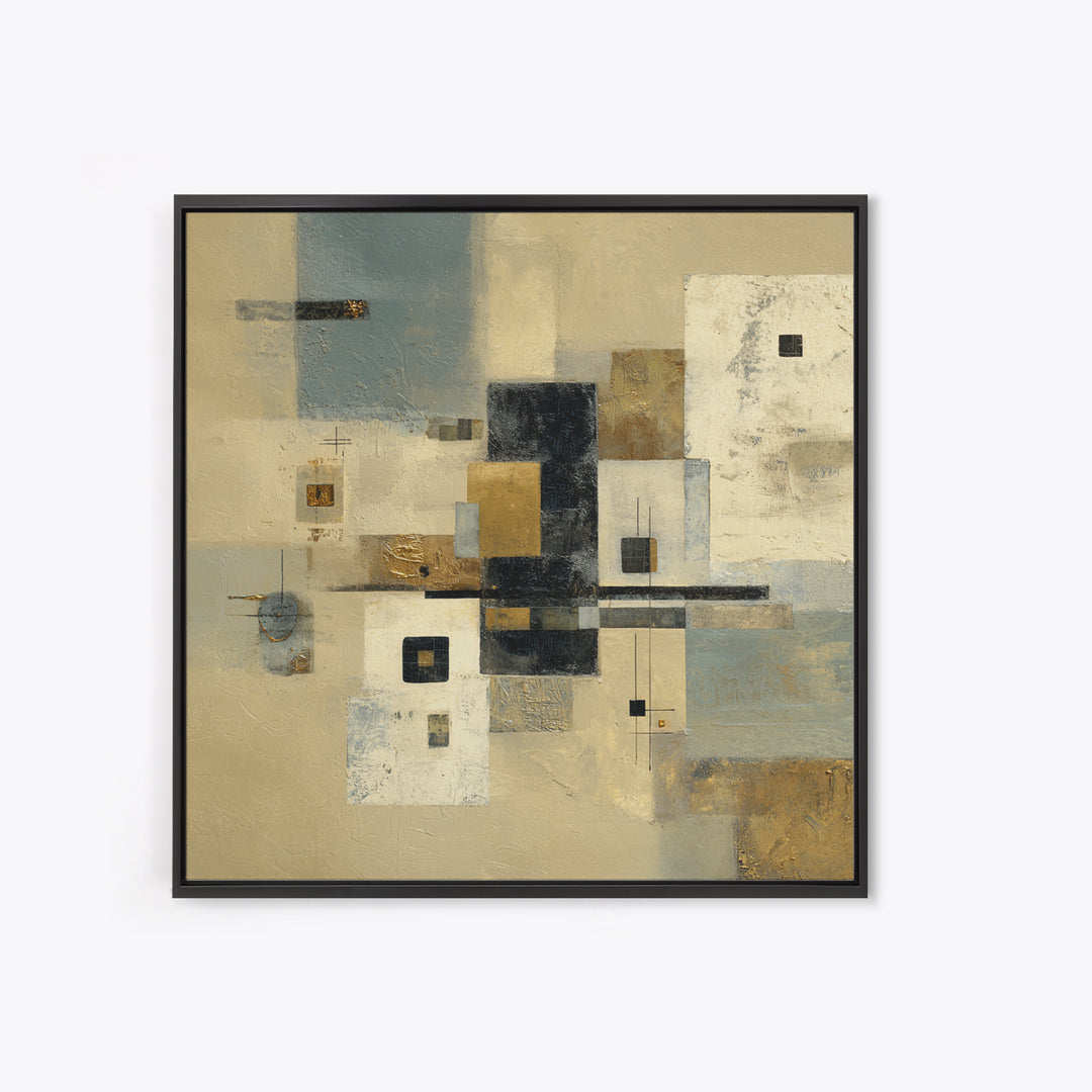 Gold Accented Abstract for Upscale Lobby Canvas Print, Hotel Art, Beach House Decor, Hotel Decor, Abstract Art, Boutique, HOT-1x1-13