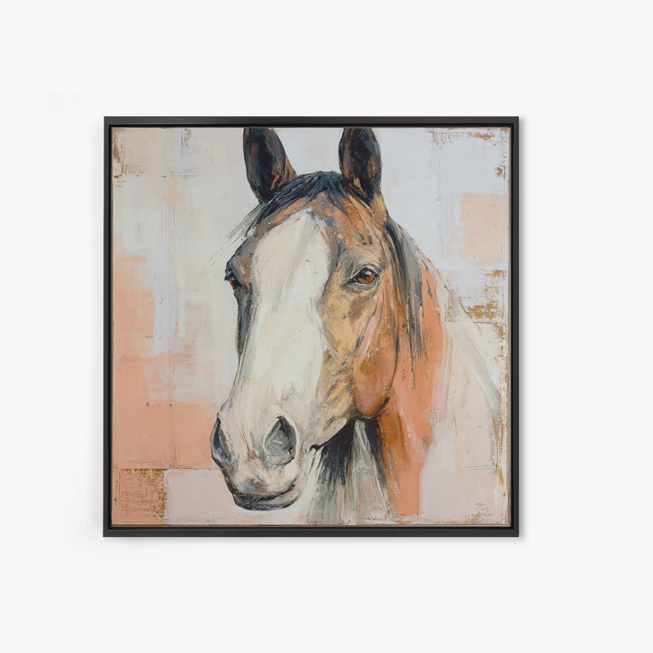 Neutral Horse Portrait Framed Canvas Print, Hotel Art, Printable Art, Hotel Decor, Fine Art, Boutique, Travel Poster, HOT-1x1-16