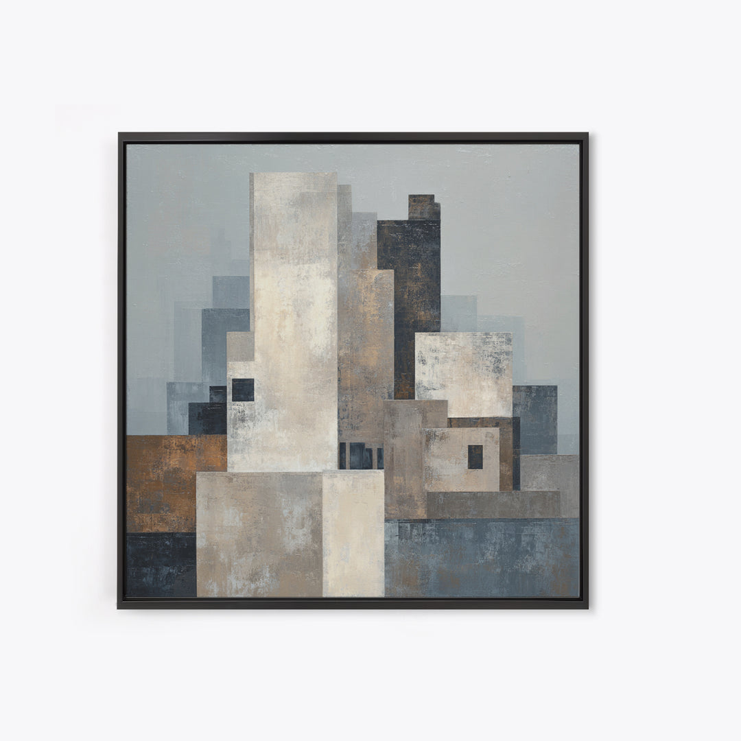 Quiet City Skyline Canvas Print, Hotel Art, Travel Poster, Hotel Decor, Abstract Art, Boutique, Minimalist Decor, HOT-1x1-26