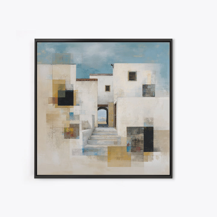 Mediterranean Terrace View Focused on Sea and Canvas Print, Hotel Art, Modern Wall Art, Hotel Decor, Fine Art, Boutique, HOT-1x1-35