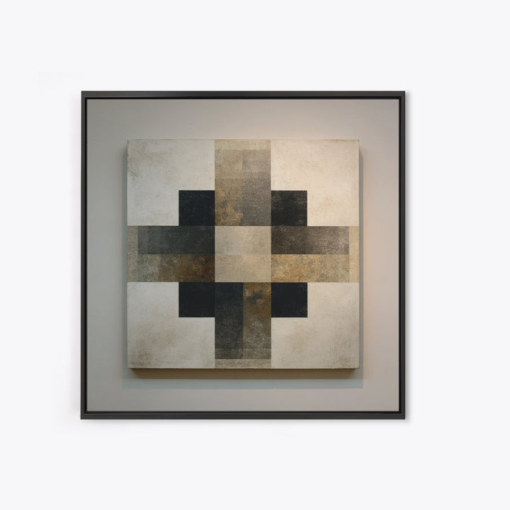 Modern Geometric Composition Framed Canvas Print, Hotel Art, Abstract Art, Hotel Decor, Fine Art, Boutique, Gallery Wall Art, HOT-1x1-7