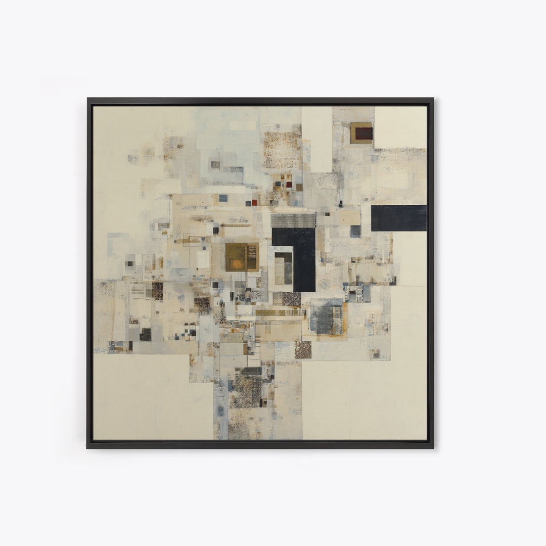 Modern Geometric Composition Framed Canvas Print, Hotel Art, Boho Decor, Hotel Decor, Fine Art, Boutique, Painting, Art Prints, HOT-1x1-79