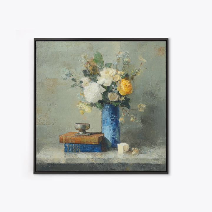 Classic Oil Painted Floral Still Life Canvas Print, Hotel Art, Statement Artwork, Hotel Decor, Fine Art, Boutique, Wall Decor, HOT-1x1-9