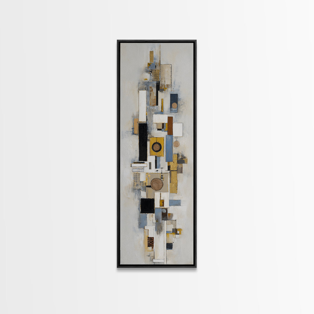 Gold Accented Abstract for Upscale Lobby Canvas Print, Hotel Art, Beach House Decor, Hotel Decor, Abstract Art, Boutique, HOT-1x3-1