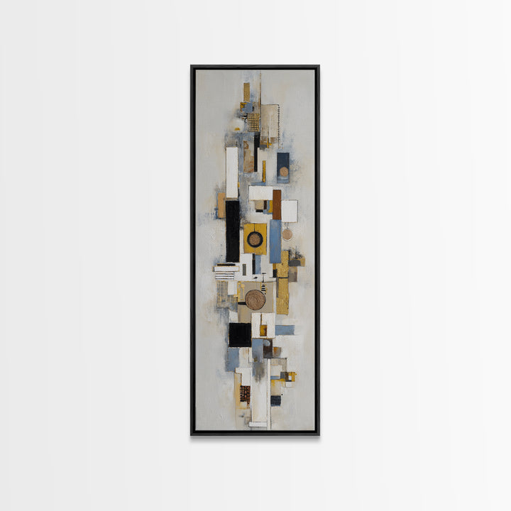 Gold Accented Abstract for Upscale Lobby Canvas Print, Hotel Art, Beach House Decor, Hotel Decor, Abstract Art, Boutique, HOT-1x3-1