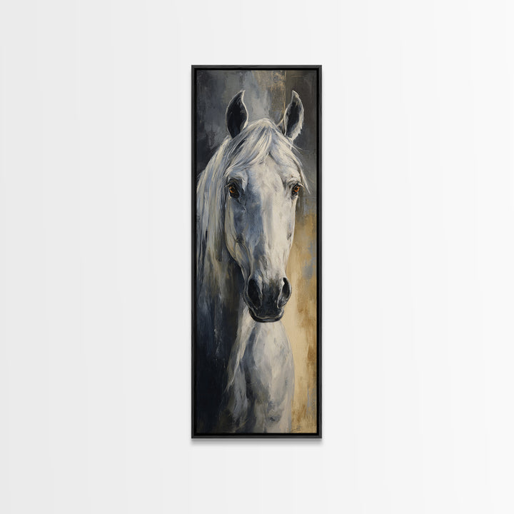 Neutral Horse Portrait Canvas Print, Hotel Art, Gallery Wall Set, Hotel Decor, Fine Art, Boutique, Textured Painting, HOT-1x3-100