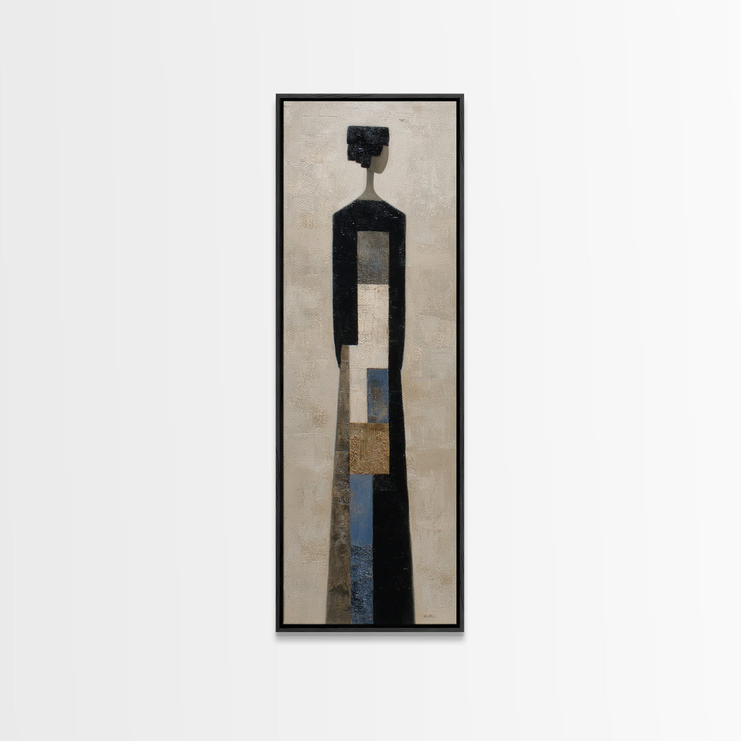 Simple Black Line Figure Canvas Print, Hotel Art, Living Room Decor, Hotel Decor, Boutique, City Wall Art, Beach House Decor, HOT-1x3-11