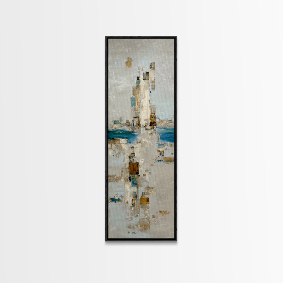 Large Calming Seascape Framed Canvas Print, Hotel Art, Art Deco, Hotel Decor, Fine Art, Boutique, Minimalist Wall Art, HOT-1x3-15
