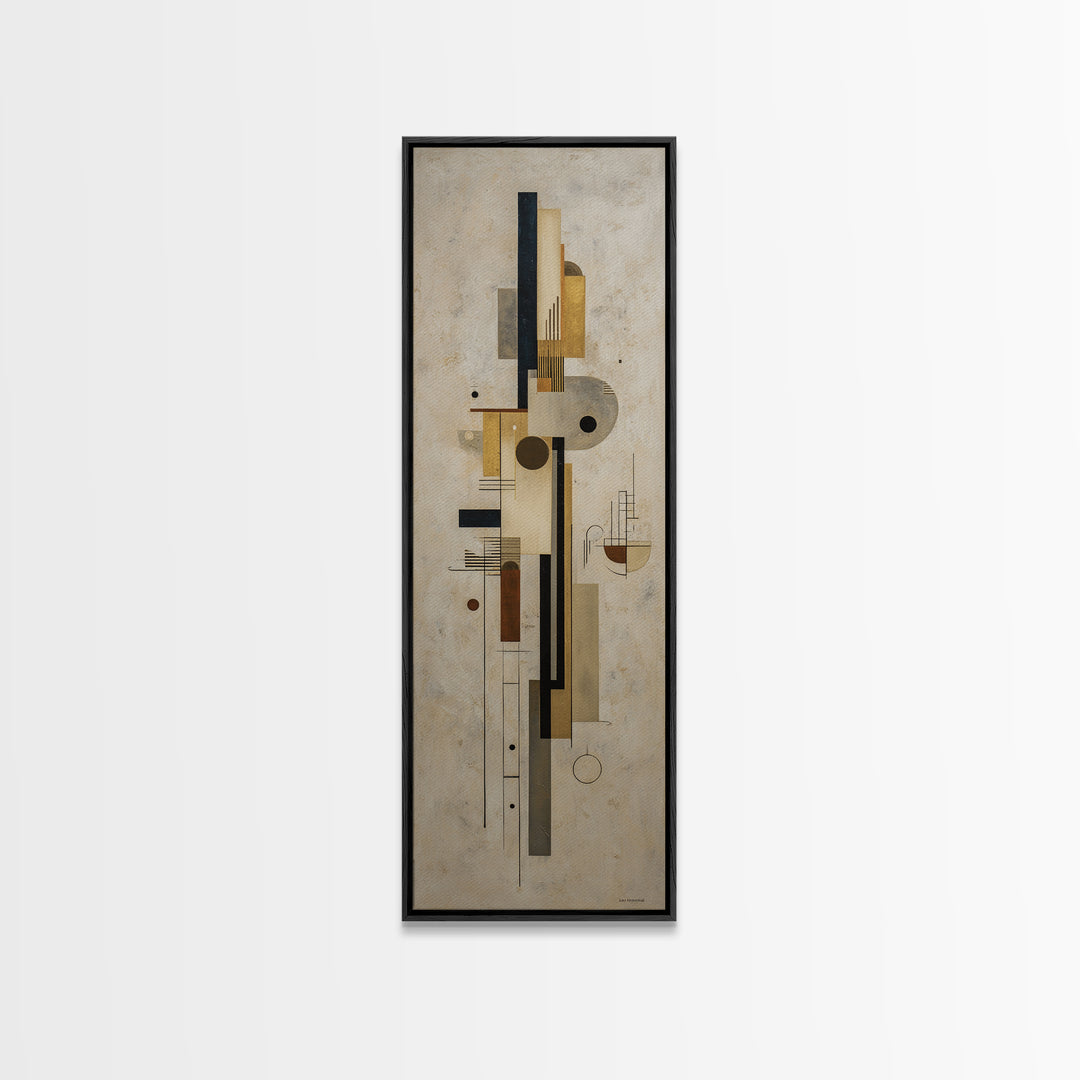 Modern Geometric Composition Framed Canvas Print, Hotel Art, Abstract Art, Hotel Decor, Fine Art, Boutique, Gallery Wall Art, HOT-1x3-19