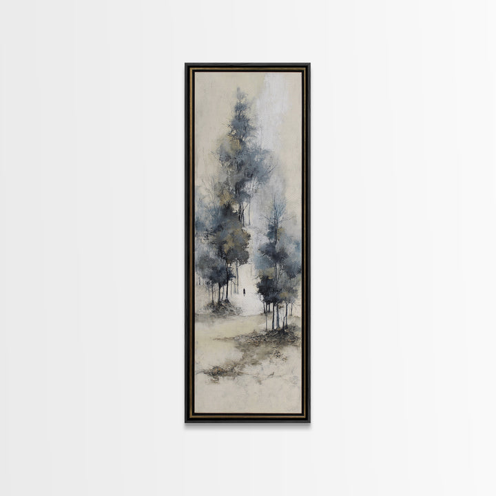 Japanese Ink Landscape Framed Canvas Print, Hotel Art, City Wall Art, Hotel Decor, Fine Art, Boutique, Minimalist Decor, HOT-1x3-30
