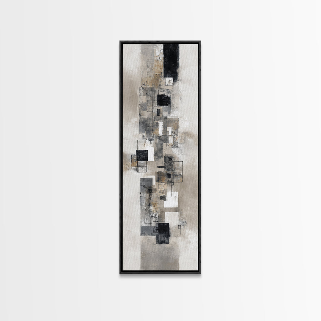 Simple Black Line Figure Canvas Print, Hotel Art, Large Wall Art, Hotel Decor, Boutique, Beach Decor, Minimalist Wall Art, HOT-1x3-35