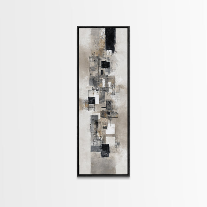 Simple Black Line Figure Canvas Print, Hotel Art, Large Wall Art, Hotel Decor, Boutique, Beach Decor, Minimalist Wall Art, HOT-1x3-35