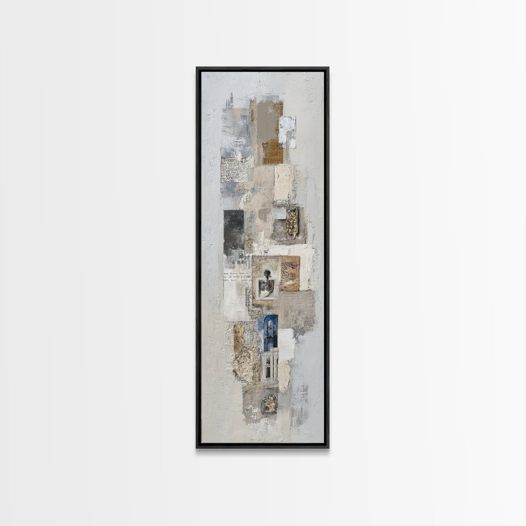 Sophisticated Neutral Abstract Canvas Print, Hotel Art, Minimalist Decor, Hotel Decor, Fine Art, Boutique, Large Wall Art, HOT-1x3-37