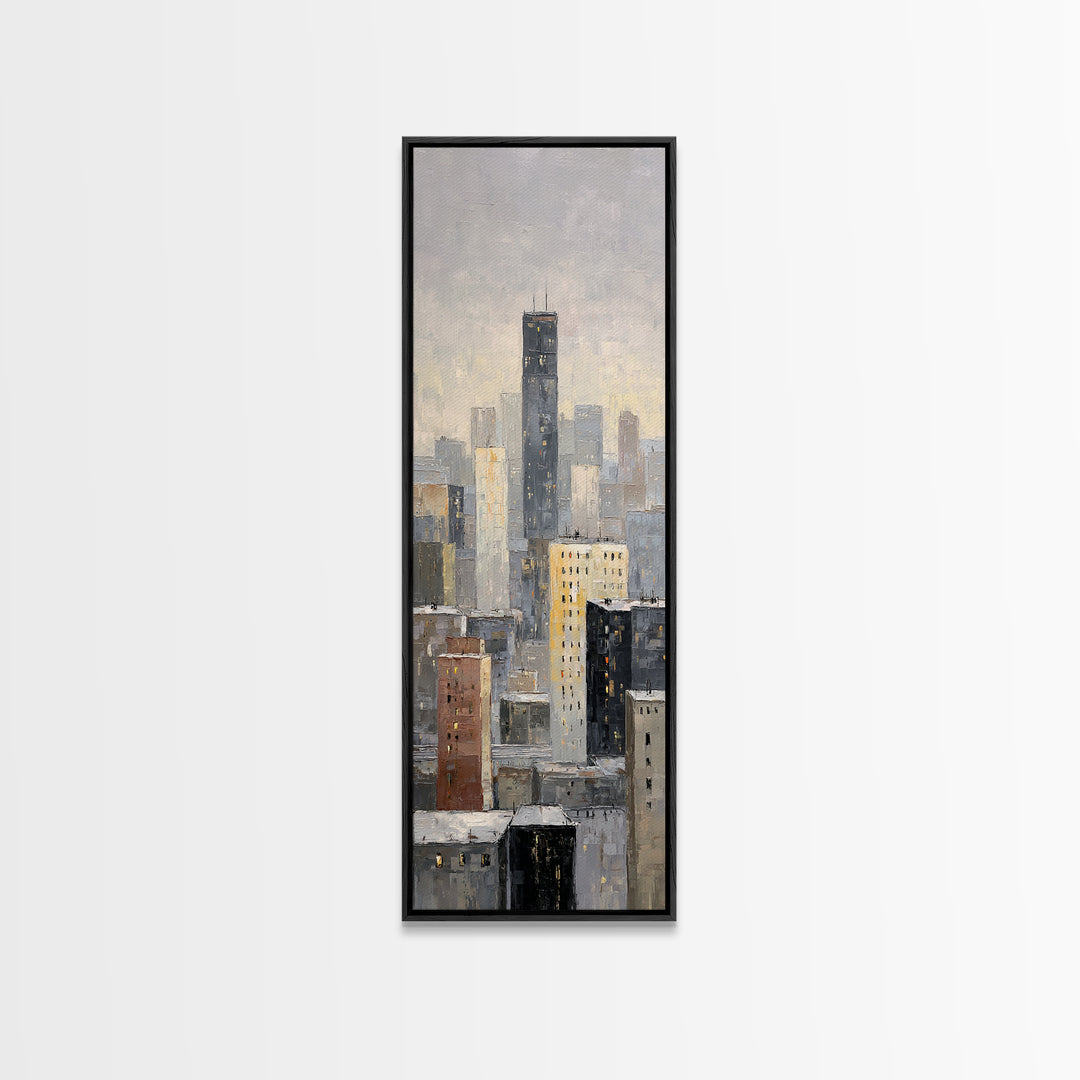 Quiet City Skyline Canvas Print, Hotel Art, Gallery Decor, Hotel Decor, Fine Art, Boutique, Wall Art, Home Decor, Poster, HOT-1x3-38