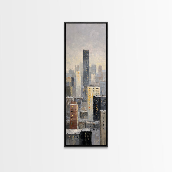 Quiet City Skyline Canvas Print, Hotel Art, Gallery Decor, Hotel Decor, Fine Art, Boutique, Wall Art, Home Decor, Poster, HOT-1x3-38