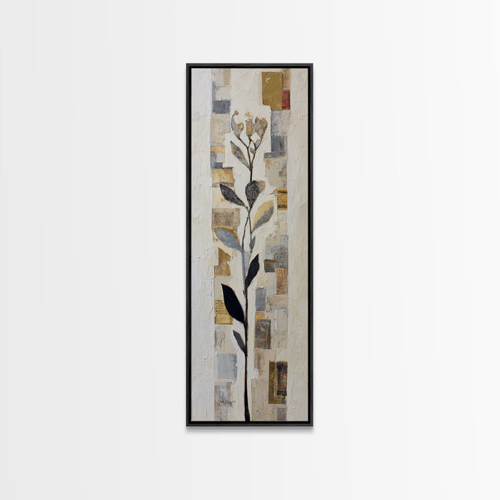 Elegant Botanical Branch on Ivory Ground Canvas Print, Hotel Art, Gallery Wall Art, Hotel Decor, Boutique, Luxury Decor, HOT-1x3-41