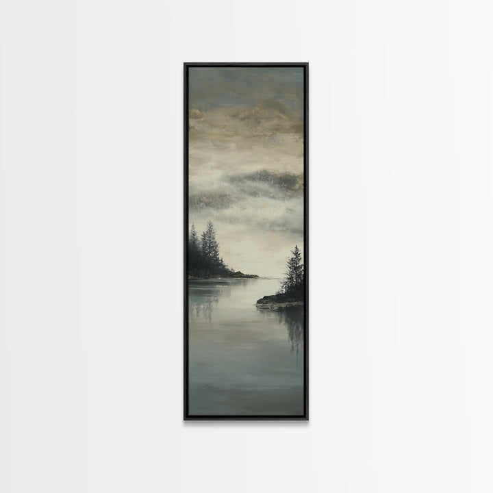 Luxury Monochrome Landscape Canvas Print, Hotel Art, Neutral Decor, Hotel Decor, Oil Painting, Boutique, Home Decor, Poster, HOT-1x3-42