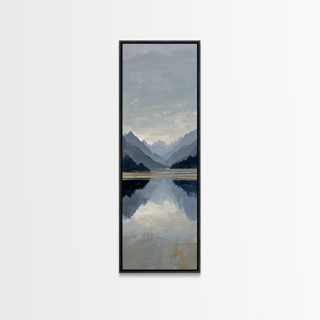 Serene Mountain Lake for Boutique Hotel Mood Canvas Print, Hotel Art, Art Print, Hotel Decor, Oil Painting, Boutique, HOT-1x3-44
