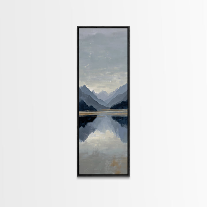 Serene Mountain Lake for Boutique Hotel Mood Canvas Print, Hotel Art, Art Print, Hotel Decor, Oil Painting, Boutique, HOT-1x3-44