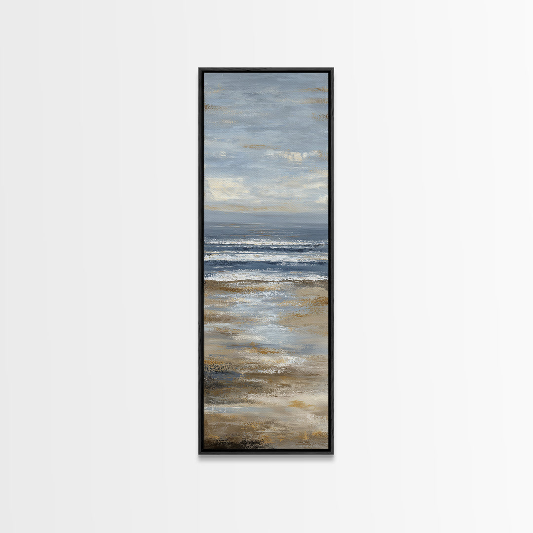 Mediterranean Terrace View Focused on Sea and Framed Canvas Print, Hotel Art, Modern Wall Art, Hotel Decor, Fine Art, Boutique, HOT-1x3-47