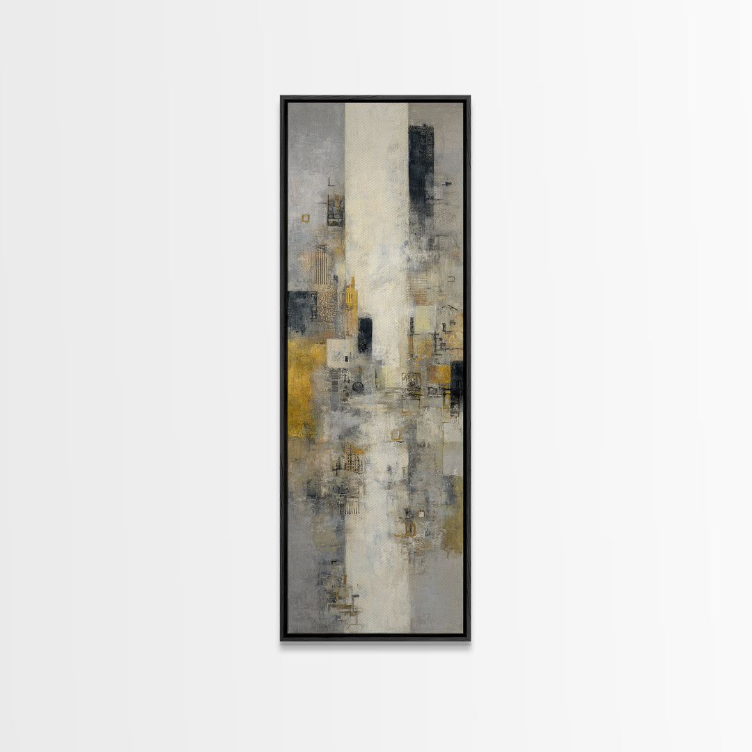 Large Cloudscape with Subtle Drama Framed Canvas Print, Hotel Art, Textured Painting, Hotel Decor, Fine Art, Boutique, HOT-1x3-53