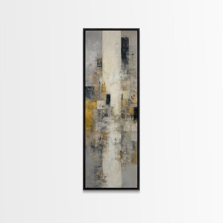 Large Cloudscape with Subtle Drama Framed Canvas Print, Hotel Art, Textured Painting, Hotel Decor, Fine Art, Boutique, HOT-1x3-53